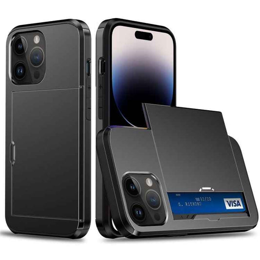 Shockproof Armor Phone Case with Slide Card Slot