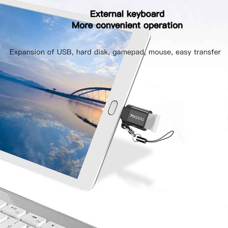 OTG Mini Connector Adapter with Keychain, Yesido GS06 Type-C to USB 3.0, Yesido GS07 Micro USB to USB 2.0