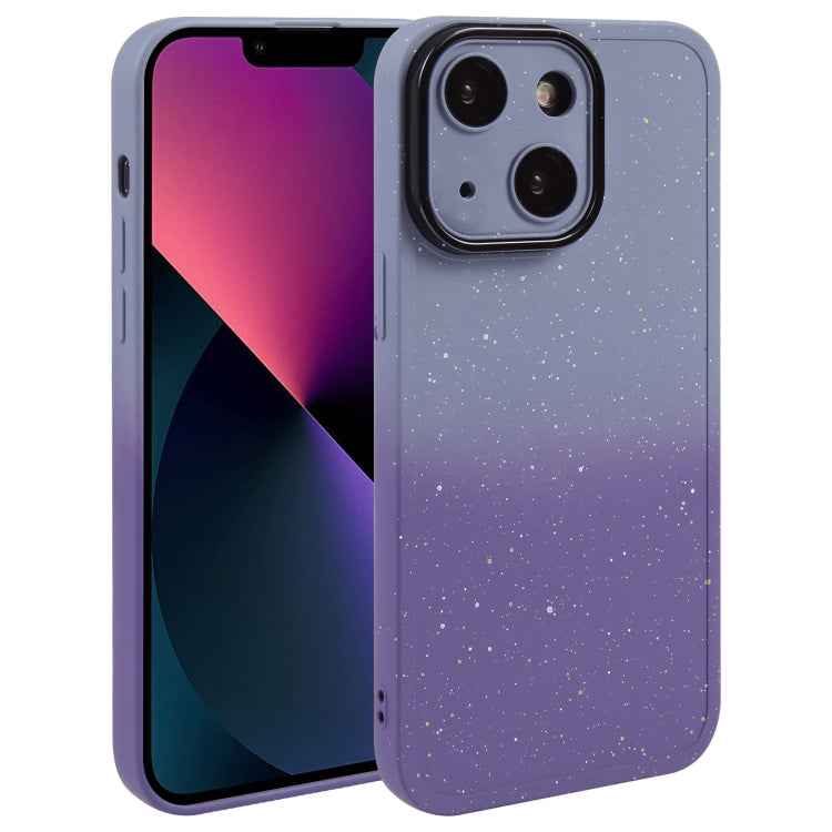 Gradient Starry Silicone Phone Case with Lens Film