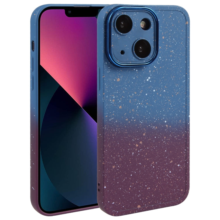 Gradient Starry Silicone Phone Case with Lens Film