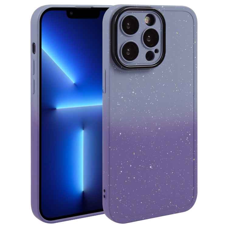 Gradient Starry Silicone Phone Case with Lens Film