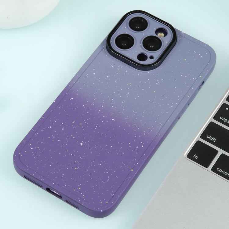 Gradient Starry Silicone Phone Case with Lens Film