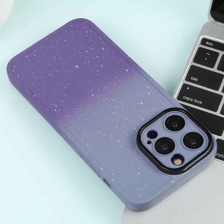 Gradient Starry Silicone Phone Case with Lens Film