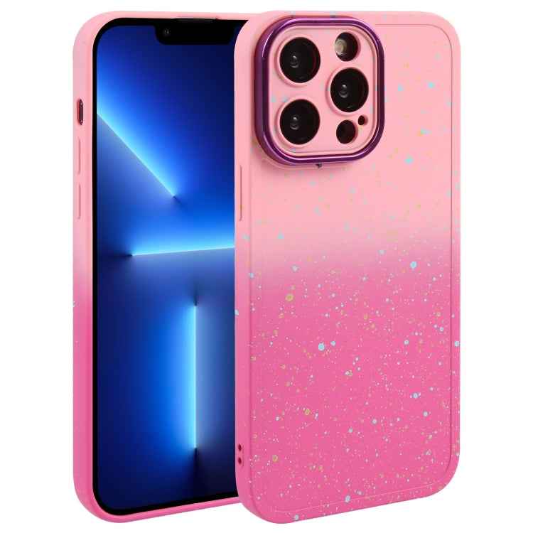 Gradient Starry Silicone Phone Case with Lens Film