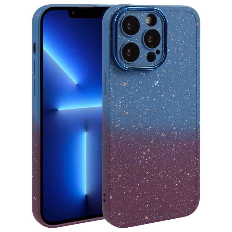 Gradient Starry Silicone Phone Case with Lens Film