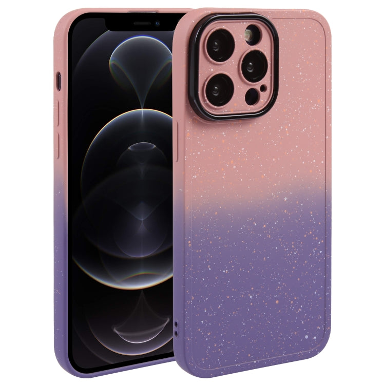 Gradient Starry Silicone Phone Case with Lens Film