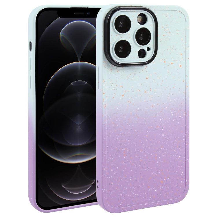 Gradient Starry Silicone Phone Case with Lens Film