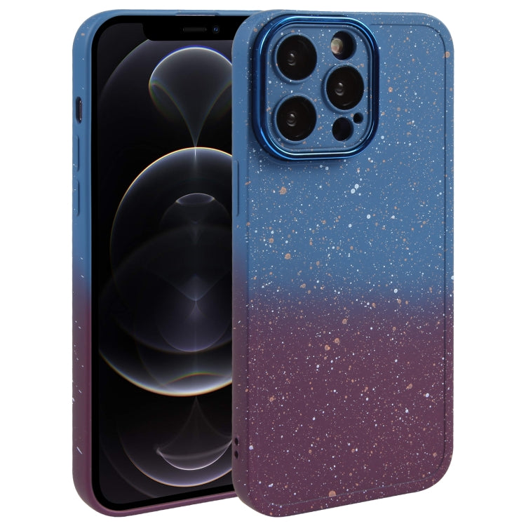 Gradient Starry Silicone Phone Case with Lens Film