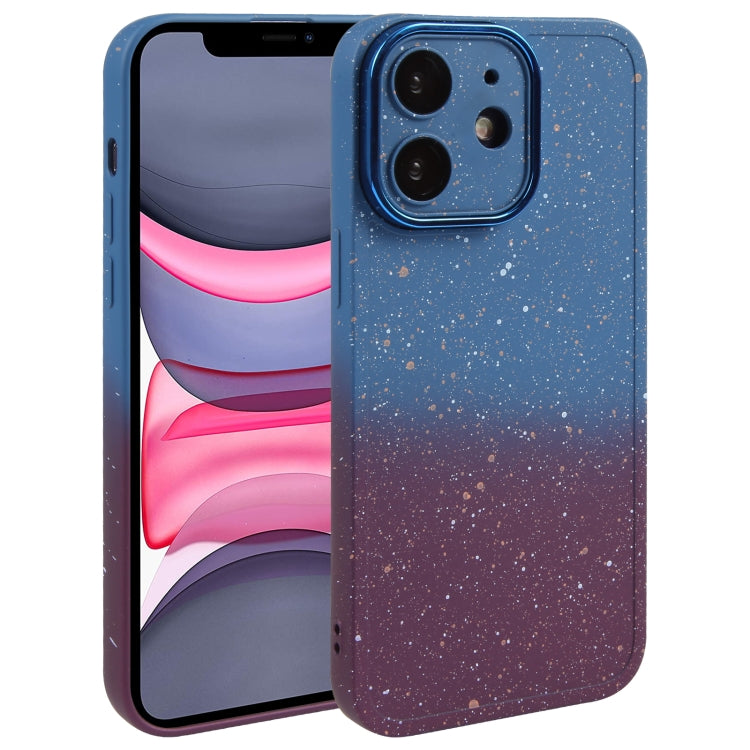 Gradient Starry Silicone Phone Case with Lens Film