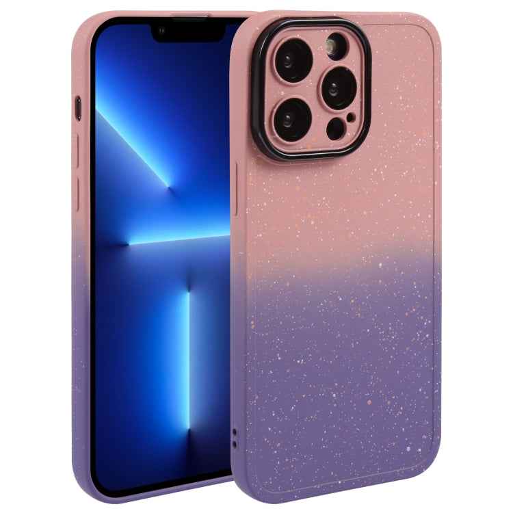 Gradient Starry Silicone Phone Case with Lens Film