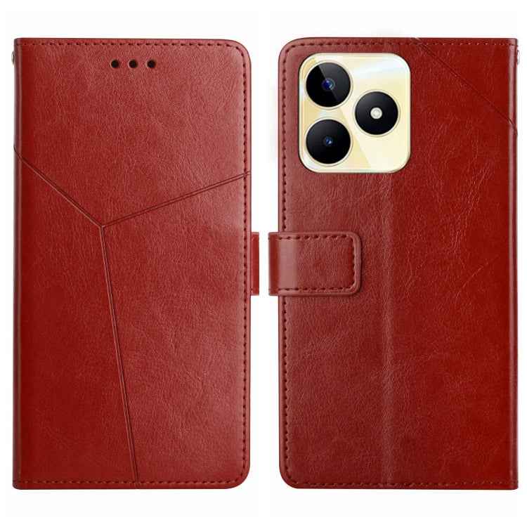 HT01 Y-shaped Pattern Flip Leather Phone Case, For Realme 12 Pro/12 Pro+ Global, For Realme C67 4G, For Realme 11 5G Global, For Realme C53, For Realme 11 4G Global, For Realme C65 4G