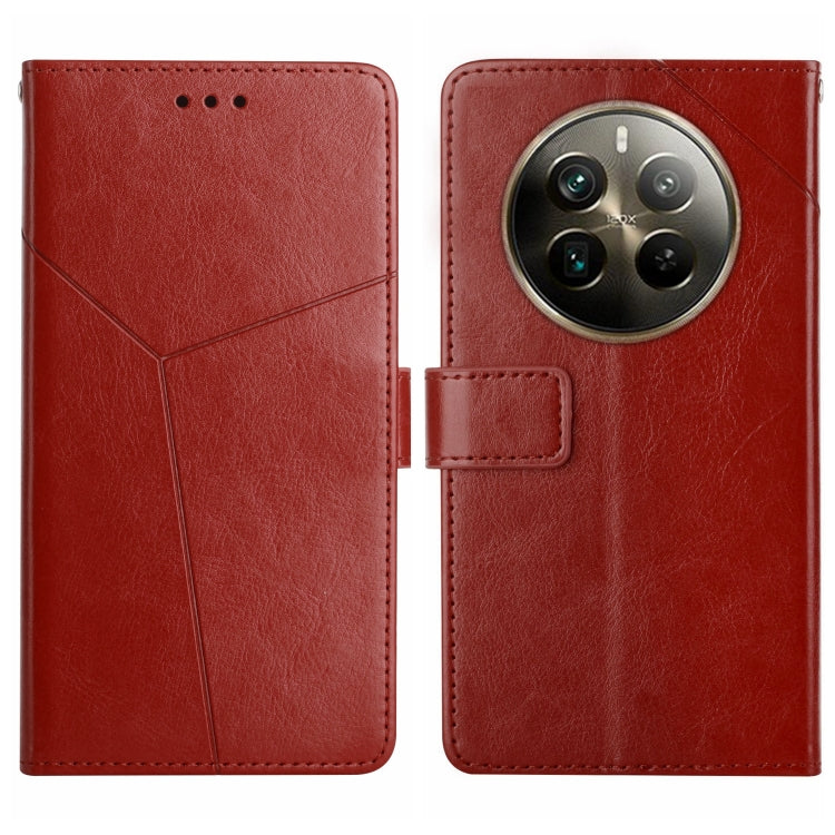 HT01 Y-shaped Pattern Flip Leather Phone Case, For Realme 12 Pro/12 Pro+ Global, For Realme C67 4G, For Realme 11 5G Global, For Realme C53, For Realme 11 4G Global, For Realme C65 4G