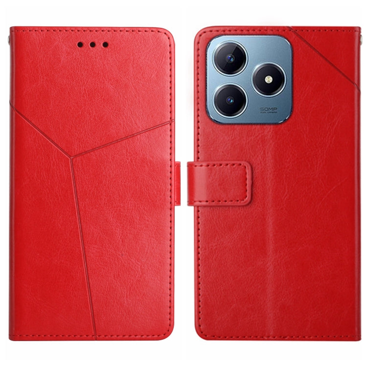 HT01 Y-shaped Pattern Flip Leather Phone Case, For Realme 14 5G Global / P3 5G Global, For Realme P3 Pro 5G Global, For Realme 14 Pro+ 5G, For Realme C75 4G, For Realme 13+ 5G Global, For Realme 13 Pro 5G / 13 Pro+ 5G, For Realme C63 4G Global/ C61    ...