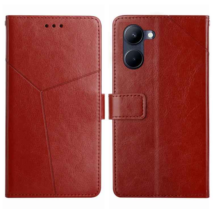 HT01 Y-shaped Pattern Flip Leather Phone Case, For vivo Y03 4G, For vivo Y200e / Y100 IDN / V30 Lite India 5G, For vivo Y78+
