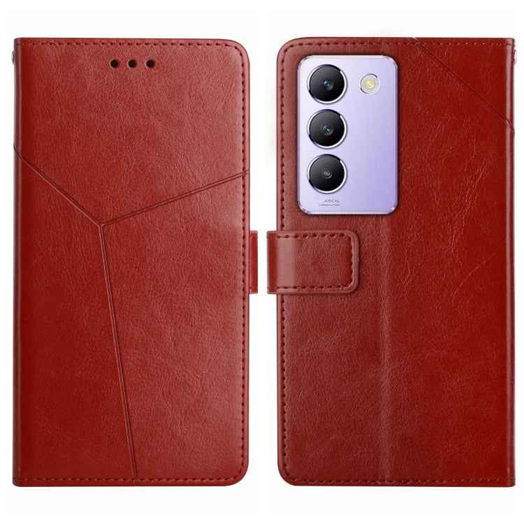 HT01 Y-shaped Pattern Flip Leather Phone Case, For vivo Y03 4G, For vivo Y200e / Y100 IDN / V30 Lite India 5G, For vivo Y78+