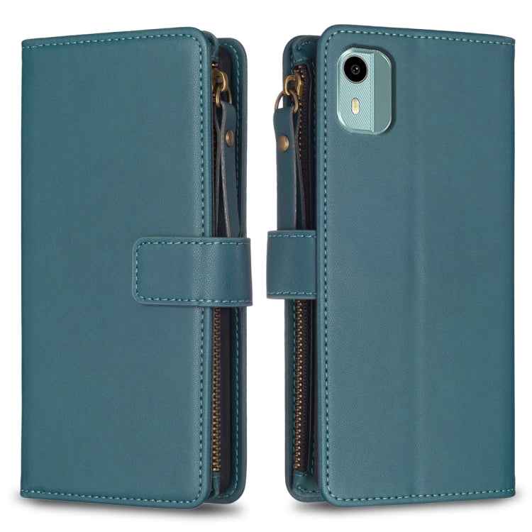 9 Card Slots Zipper Wallet Leather Flip Phone Case, For Nokia C22, For Nokia G42/G310, For Nokia C12, For Nokia G22, For Nokia C32, For Nokia G21 / G11, For Nokia C02