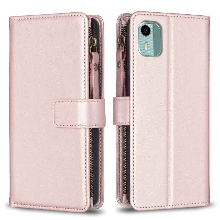 9 Card Slots Zipper Wallet Leather Flip Phone Case, For Nokia C22, For Nokia G42/G310, For Nokia C12, For Nokia G22, For Nokia C32, For Nokia G21 / G11, For Nokia C02