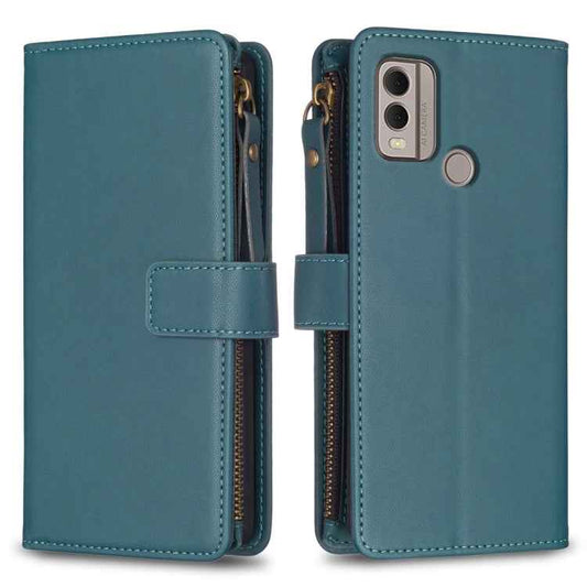 9 Card Slots Zipper Wallet Leather Flip Phone Case, For Nokia C22, For Nokia G42/G310, For Nokia C12, For Nokia G22, For Nokia C32, For Nokia G21 / G11, For Nokia C02