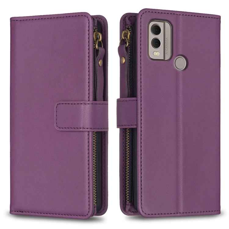 9 Card Slots Zipper Wallet Leather Flip Phone Case, For Nokia C22, For Nokia G42/G310, For Nokia C12, For Nokia G22, For Nokia C32, For Nokia G21 / G11, For Nokia C02