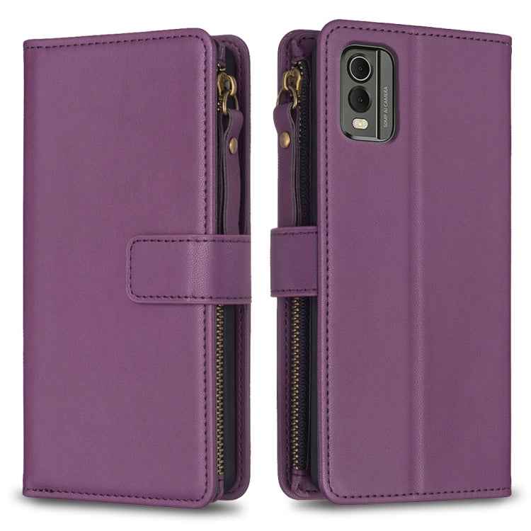 9 Card Slots Zipper Wallet Leather Flip Phone Case, For Nokia C22, For Nokia G42/G310, For Nokia C12, For Nokia G22, For Nokia C32, For Nokia G21 / G11, For Nokia C02