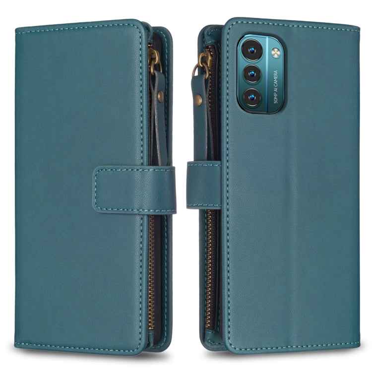 9 Card Slots Zipper Wallet Leather Flip Phone Case, For Nokia C22, For Nokia G42/G310, For Nokia C12, For Nokia G22, For Nokia C32, For Nokia G21 / G11, For Nokia C02