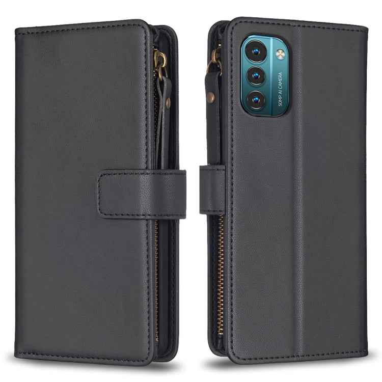 9 Card Slots Zipper Wallet Leather Flip Phone Case, For Nokia C22, For Nokia G42/G310, For Nokia C12, For Nokia G22, For Nokia C32, For Nokia G21 / G11, For Nokia C02