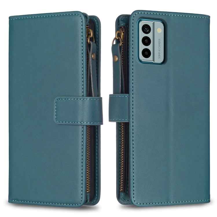 9 Card Slots Zipper Wallet Leather Flip Phone Case, For Nokia C22, For Nokia G42/G310, For Nokia C12, For Nokia G22, For Nokia C32, For Nokia G21 / G11, For Nokia C02