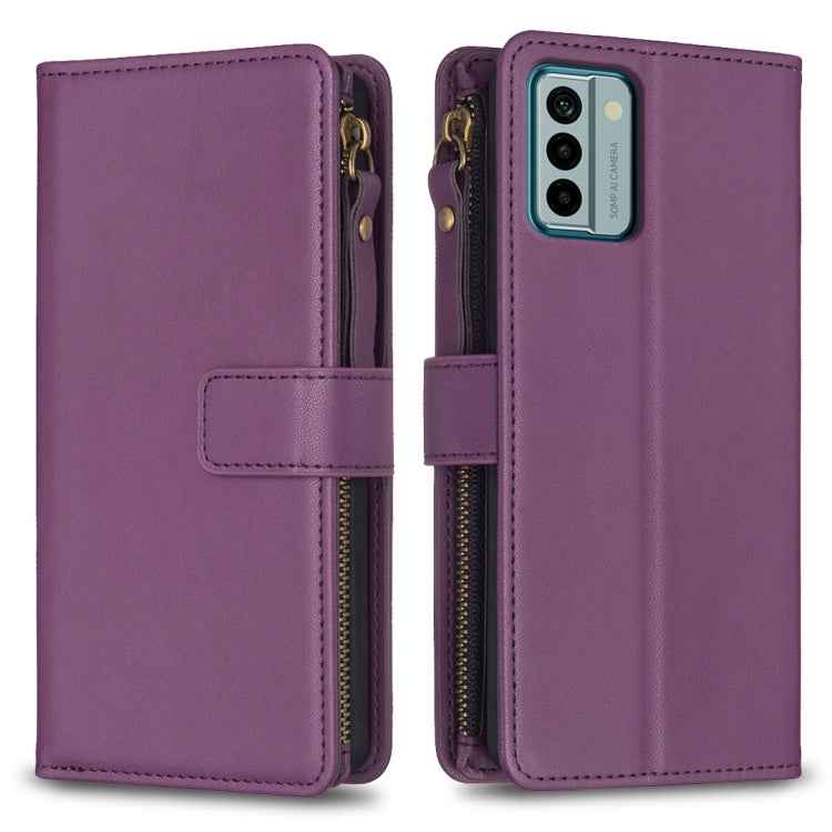 9 Card Slots Zipper Wallet Leather Flip Phone Case, For Nokia C22, For Nokia G42/G310, For Nokia C12, For Nokia G22, For Nokia C32, For Nokia G21 / G11, For Nokia C02