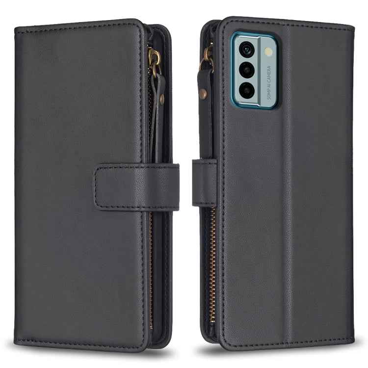 9 Card Slots Zipper Wallet Leather Flip Phone Case, For Nokia C22, For Nokia G42/G310, For Nokia C12, For Nokia G22, For Nokia C32, For Nokia G21 / G11, For Nokia C02