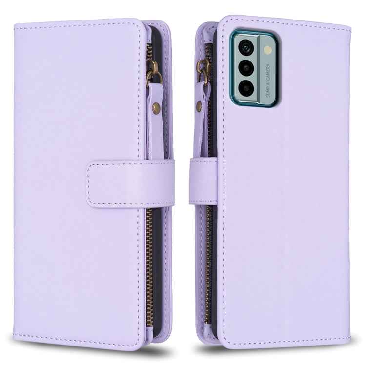 9 Card Slots Zipper Wallet Leather Flip Phone Case, For Nokia C22, For Nokia G42/G310, For Nokia C12, For Nokia G22, For Nokia C32, For Nokia G21 / G11, For Nokia C02
