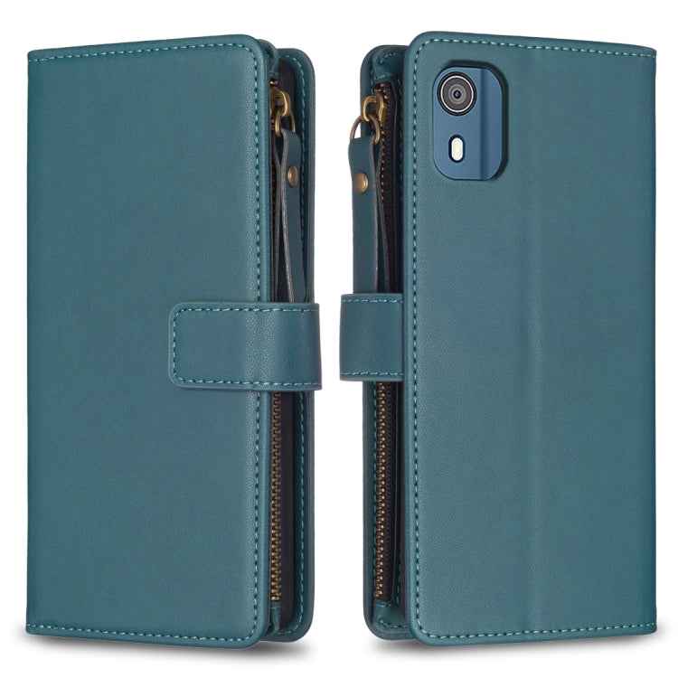 9 Card Slots Zipper Wallet Leather Flip Phone Case, For Nokia C22, For Nokia G42/G310, For Nokia C12, For Nokia G22, For Nokia C32, For Nokia G21 / G11, For Nokia C02