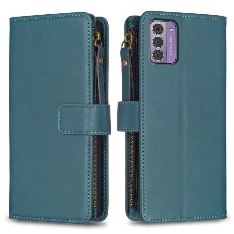 9 Card Slots Zipper Wallet Leather Flip Phone Case, For Nokia C22, For Nokia G42/G310, For Nokia C12, For Nokia G22, For Nokia C32, For Nokia G21 / G11, For Nokia C02