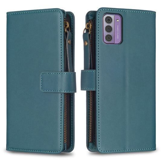 9 Card Slots Zipper Wallet Leather Flip Phone Case, For Nokia G42/G310, For Nokia C22, For Nokia C12, For Nokia G22, For Nokia C32, For Nokia C02, For Nokia G21 / G11