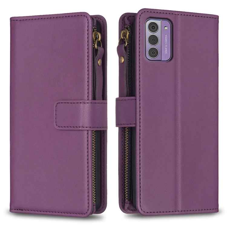 9 Card Slots Zipper Wallet Leather Flip Phone Case, For Nokia C22, For Nokia G42/G310, For Nokia C12, For Nokia G22, For Nokia C32, For Nokia G21 / G11, For Nokia C02