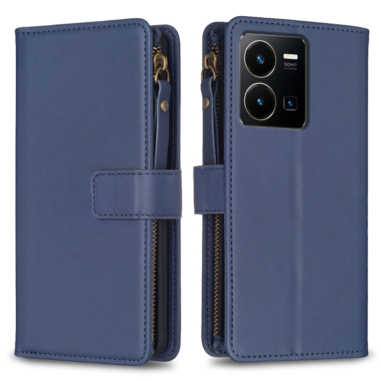 9 Card Slots Zipper Wallet Leather Flip Phone Case, For vivo Y11 / Y15 / Y12 / Y17, For vivo Y78 5G, For vivo Y35 4G / Y22s, For vivo Y21 / Y21s / Y33s, For vivo Y20, For vivo Y27 4G