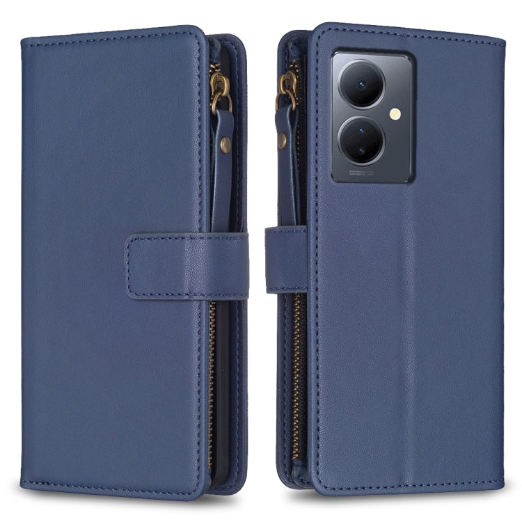9 Card Slots Zipper Wallet Leather Flip Phone Case, For vivo Y11 / Y15 / Y12 / Y17, For vivo Y78 5G, For vivo Y35 4G / Y22s, For vivo Y21 / Y21s / Y33s, For vivo Y20, For vivo Y27 4G