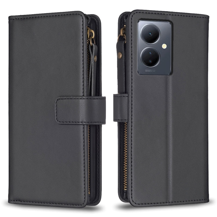 9 Card Slots Zipper Wallet Leather Flip Phone Case, For vivo Y11 / Y15 / Y12 / Y17, For vivo Y78 5G, For vivo Y35 4G / Y22s, For vivo Y21 / Y21s / Y33s, For vivo Y20, For vivo Y27 4G