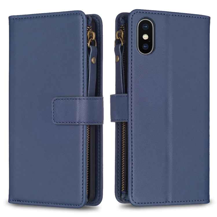 9 Card Slots Zipper Wallet Leather Flip Phone Case, For iPhone 12 Pro Max, For iPhone 11 Pro Max, For iPhone 11, For iPhone 11 Pro, For iPhone XS / X, For iPhone XR, For iPhone XS Max, For iPhone 8 Plus / 7 Plus