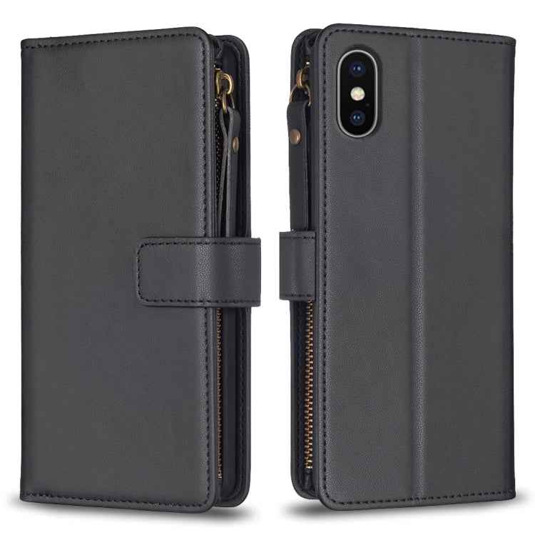 9 Card Slots Zipper Wallet Leather Flip Phone Case, For iPhone 12 Pro Max, For iPhone 11 Pro Max, For iPhone 11, For iPhone 11 Pro, For iPhone XS / X, For iPhone XR, For iPhone XS Max, For iPhone 8 Plus / 7 Plus
