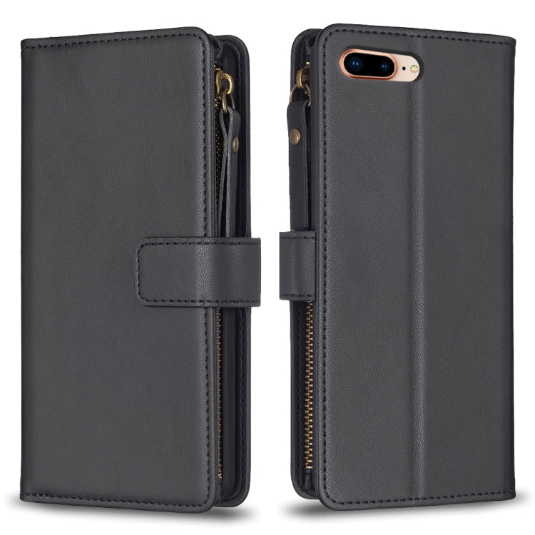 9 Card Slots Zipper Wallet Leather Flip Phone Case, For iPhone 12 Pro Max, For iPhone 11 Pro Max, For iPhone 11, For iPhone 11 Pro, For iPhone XS / X, For iPhone XR, For iPhone XS Max, For iPhone 8 Plus / 7 Plus