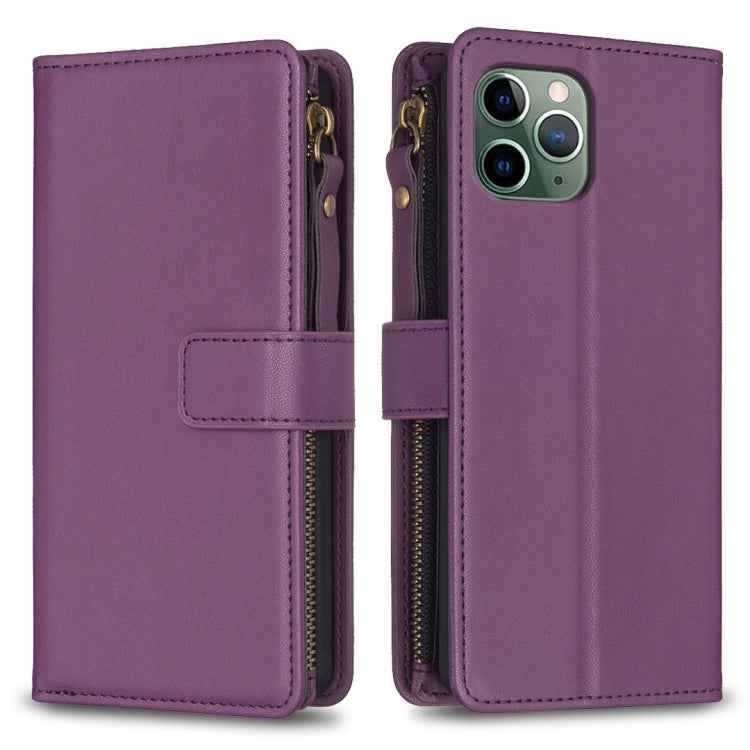 9 Card Slots Zipper Wallet Leather Flip Phone Case, For iPhone 12 Pro Max, For iPhone 11 Pro Max, For iPhone 11, For iPhone 11 Pro, For iPhone XS / X, For iPhone XR, For iPhone XS Max, For iPhone 8 Plus / 7 Plus