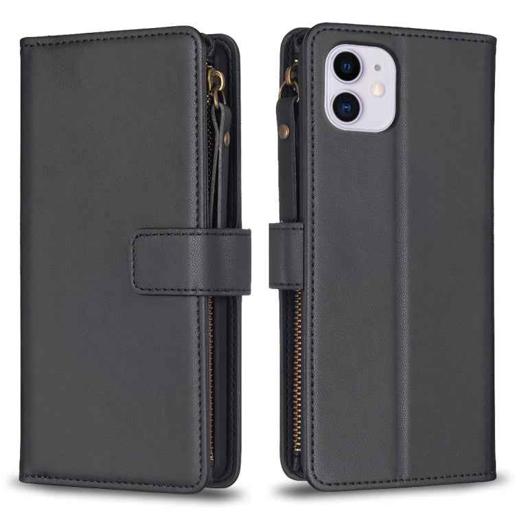 9 Card Slots Zipper Wallet Leather Flip Phone Case, For iPhone 12 Pro Max, For iPhone 11 Pro Max, For iPhone 11, For iPhone 11 Pro, For iPhone XS / X, For iPhone XR, For iPhone XS Max, For iPhone 8 Plus / 7 Plus
