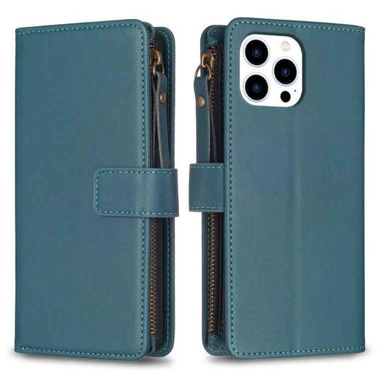 9 Card Slots Zipper Wallet Leather Flip Phone Case, For iPhone 16 Pro Max, For iPhone 16 Pro, For iPhone 16 Plus, For iPhone 16, For iPhone 15 Pro Max, For iPhone 15 Pro, For iPhone 15 Plus, For iPhone 15