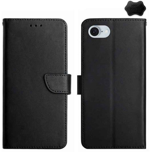 Genuine Leather Fingerprint-proof Flip Phone Case, For iPhone 17e / 16e, For iPhone 16 Pro Max, For iPhone 16 Pro, For iPhone 16 Plus, For iPhone 16, For iPhone 15 Pro Max, For iPhone 15 Pro, For iPhone 15 Plus, For iPhone 15
