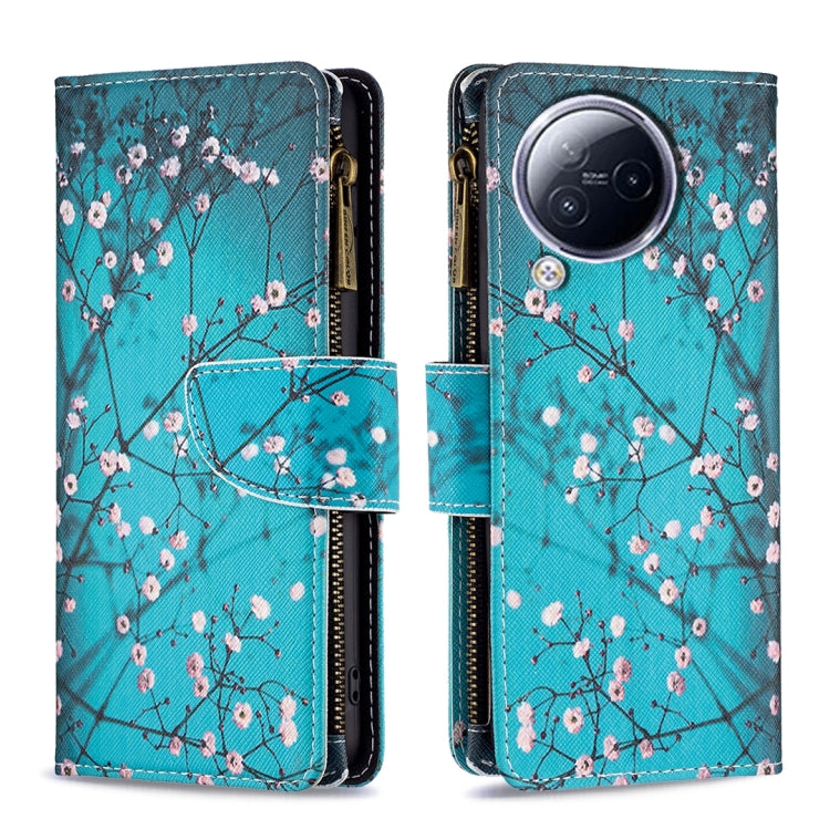 Colored Drawing Pattern Zipper Leather Phone Case
