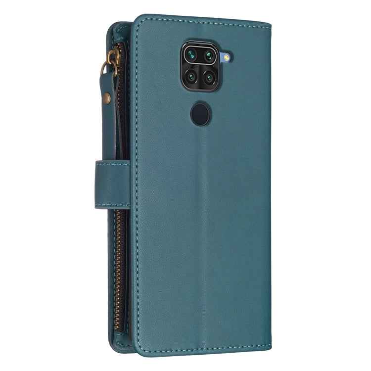 9 Card Slots Zipper Wallet Leather Flip Phone Case, For Xiaomi Redmi Note 9, For Xiaomi Redmi Note 9 Pro Max