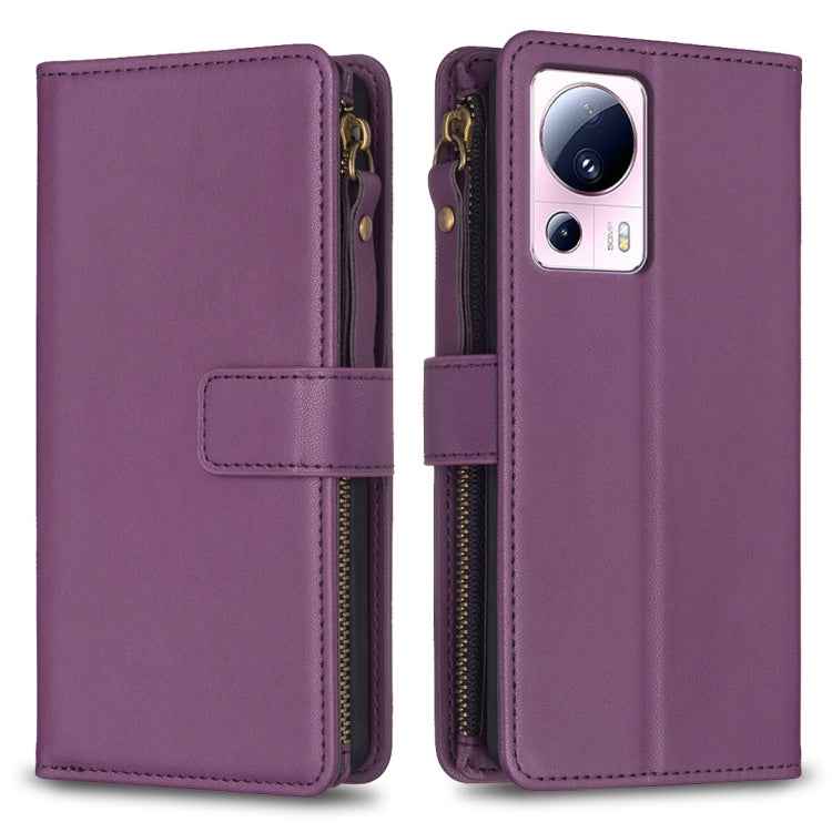 9 Card Slots Zipper Wallet Leather Flip Phone Case, For Xiaomi Redmi 12C, For Xiaomi 13 Lite, For Xiaomi Redmi K60 / K60 Pro, For Xiaomi 13 Pro, For Xiaomi 13, For Xiaomi 12T / 12T Pro, For Xiaomi 12 Lite, For Xiaomi Redmi 10 5G
