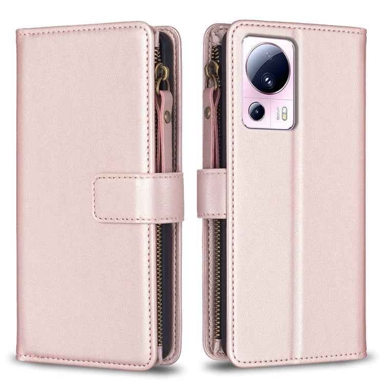 9 Card Slots Zipper Wallet Leather Flip Phone Case, For Xiaomi Redmi 12C, For Xiaomi 13 Lite, For Xiaomi Redmi K60 / K60 Pro, For Xiaomi 13 Pro, For Xiaomi 13, For Xiaomi 12T / 12T Pro, For Xiaomi 12 Lite, For Xiaomi Redmi 10 5G