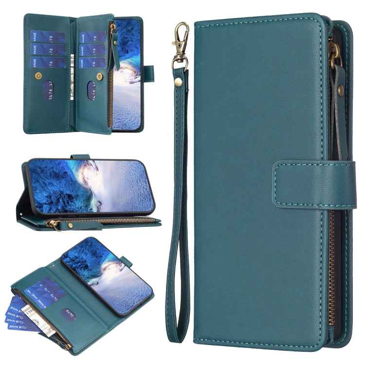 9 Card Slots Zipper Wallet Leather Flip Phone Case, For Xiaomi Redmi Note 13 Pro 4G Global, For Xiaomi Poco M6 Pro 4G, For Xiaomi Redmi Note 13 4G Global, For Xiaomi Redmi Note 13, For Xiaomi Redmi 13C, For Xiaomi Redmi Note 13 Pro+ 5G                 ...