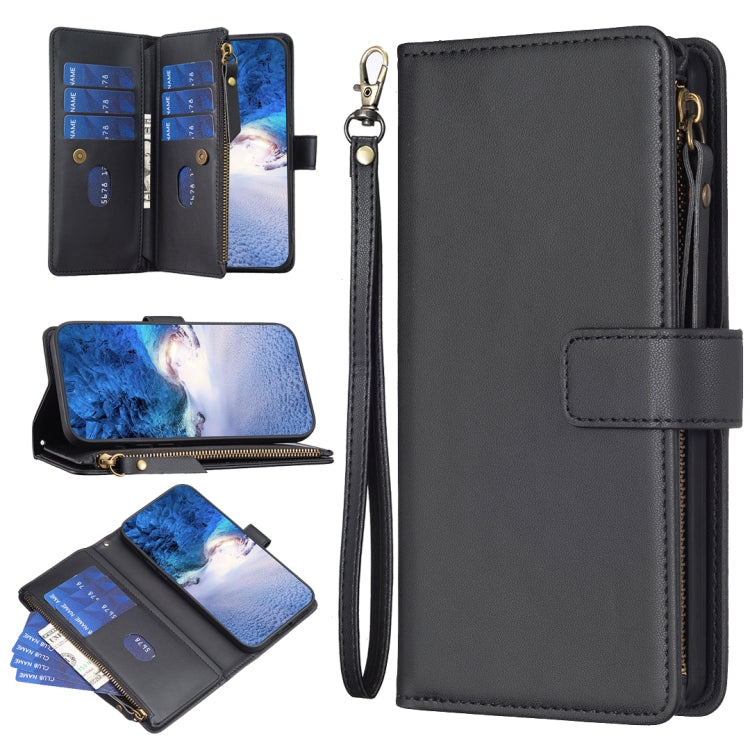 9 Card Slots Zipper Wallet Leather Flip Phone Case, For Xiaomi Redmi Note 13 Pro 4G Global, For Xiaomi Poco M6 Pro 4G, For Xiaomi Redmi Note 13 4G Global, For Xiaomi Redmi Note 13, For Xiaomi Redmi 13C, For Xiaomi Redmi Note 13 Pro+ 5G                 ...